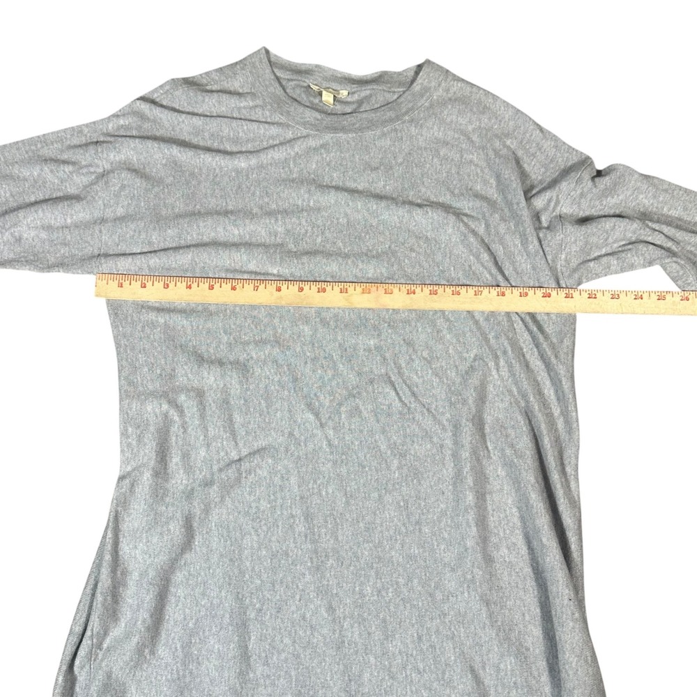 Eileen‎ Fisher Sweater Dress Women Medium Gray Organic Cotton Knit Long Sleeve - Picture 7 of 9